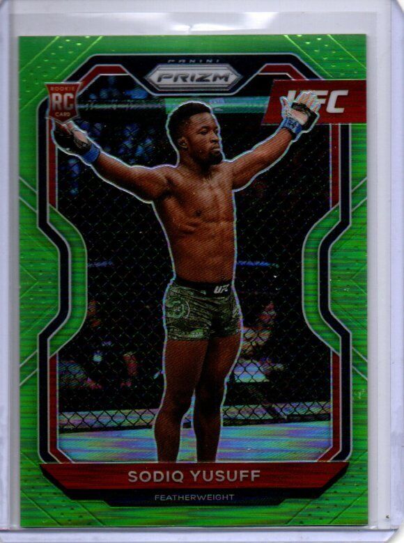 SODIQ YUSUFF 2021 PANINI PRIZM UFC NEON GREEN PRIZM RC #D 29/75