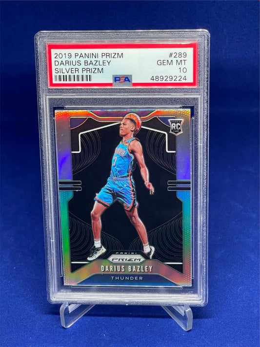 DARIUS BAZLEY 2019-20 PANINI PRIZM SILVER PRIZM ROOKIE RC #289 PSA 10
