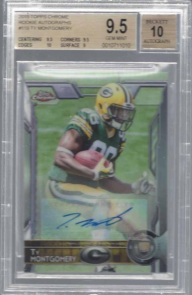 TY MONTGOMERY 2015 TOPPS CHROME ROOKIE AUTO RC BGS 9.5 w/ 10 AUTO GEM MINT