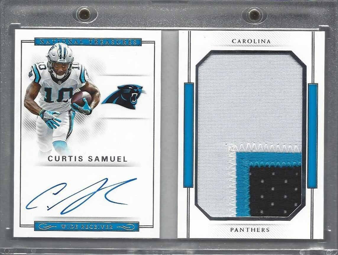 CURTIS SAMUEL 2017 NATIONAL TREASURES JUMBO 3 COLOR PATCH AUTO BOOK RC #D 8/99