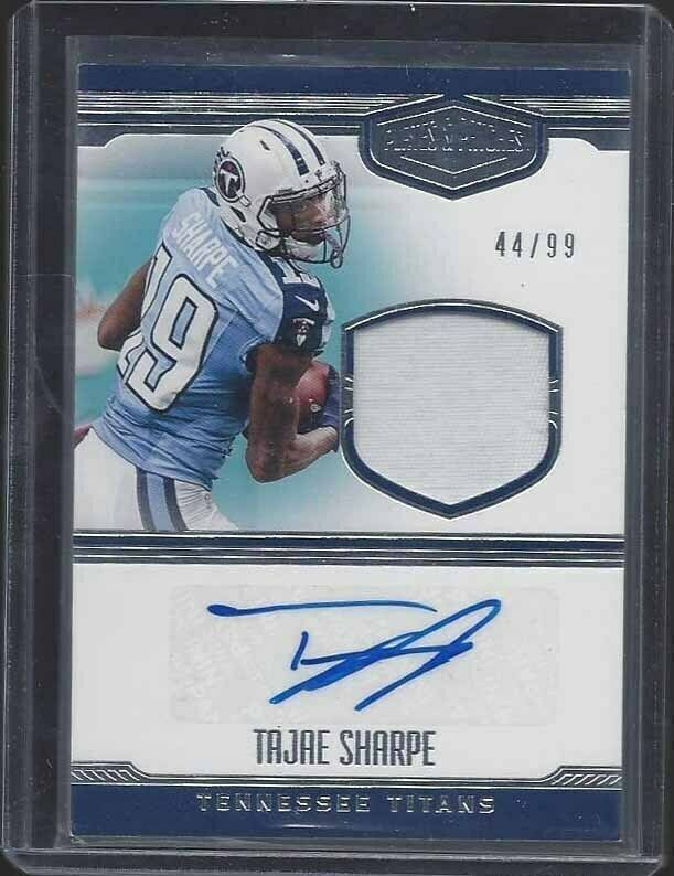 TAJAE SHARPE 2016 PLATES & PATCHES TITANS RPA ROOKIE PATCH AUTO RC #D 44/99