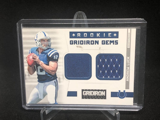 ANDREW LUCK 2012 PANINI GRIDIRON ROOKIE GEMS DUAL JERSEY RC #D 130/249