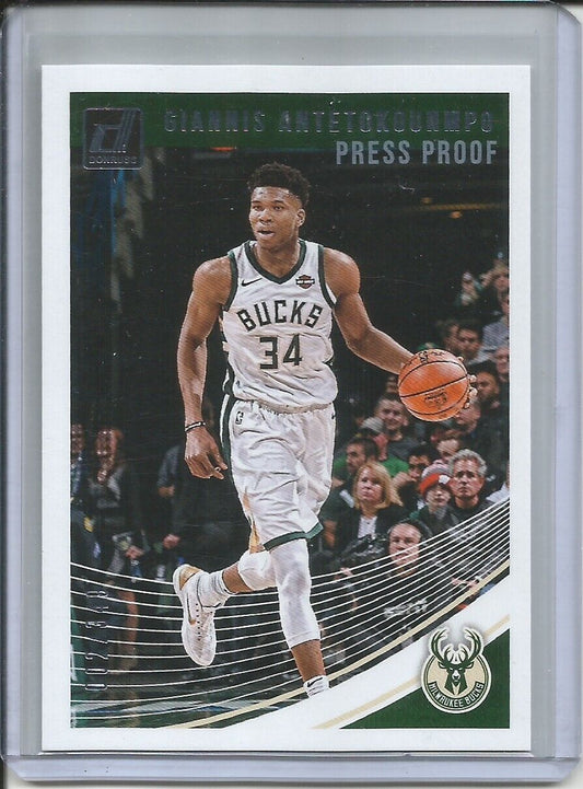 GIANNIS ANTETOKOUNMPO 2018-19 DONRUSS PRESS PROOF SILVER #d 2/349