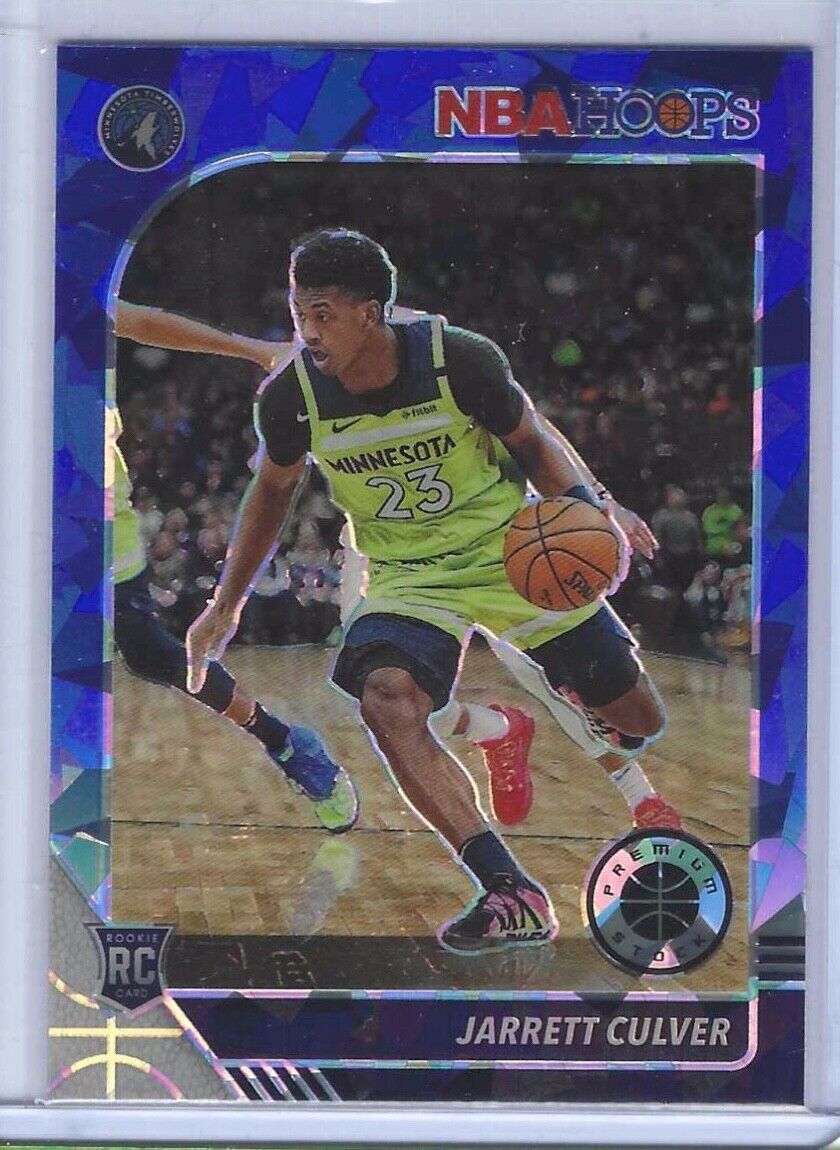 JARRETT CULVER 2019-20 NBA HOOPS PREMIUM STOCK BLUE CRACKED ICE PRIZM RC #203