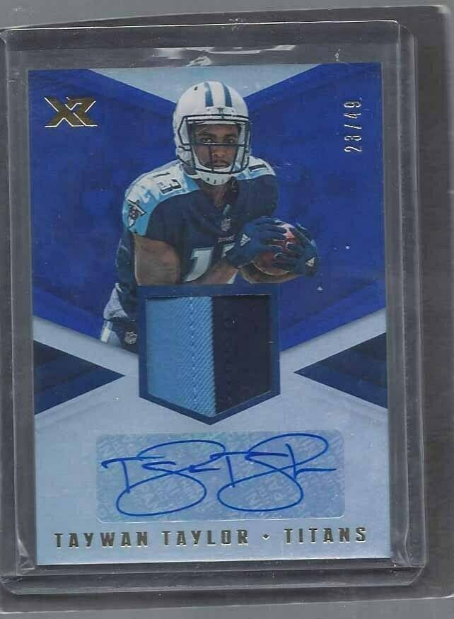 TAYWAN TAYLOR 2017 PANINI XR BLUE RPA ROOKIE 2 COLOR PATCH AUTO RC #D 23/49