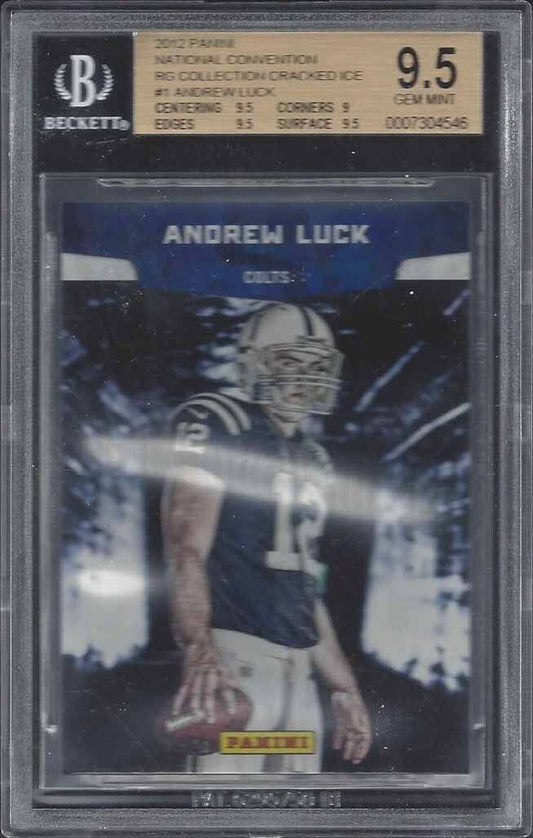 ANDREW LUCK 2012 PANINI NATIONAL CONVENTION RG COLLECTION CRACKED ICE RC BGS 9.5