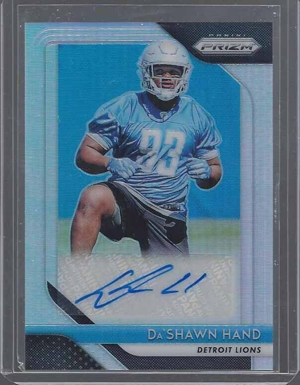 DA'SHAWN HAND 2018 PANINI PRIZM SILVER PRIZM DETROIT LIONS AUTO RC