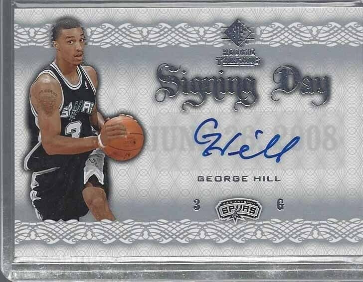GEORGE HILL 2008-09 SP ROOKIE THREADS SIGNING DAY ROOKIE AUTO RC