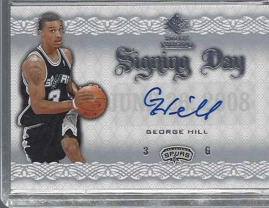 GEORGE HILL 2008-09 SP ROOKIE THREADS SIGNING DAY ROOKIE AUTO RC