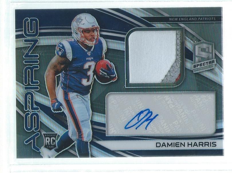 DAMIEN HARRIS 2019 PANINI SPECTRA PRIZM ASPIRING 3 COLOR PATCH AUTO RC #D 46/99