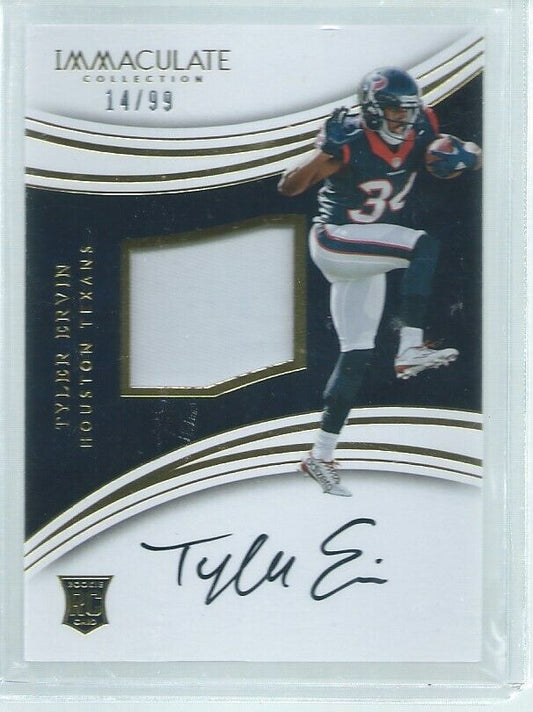 TYLER ERVIN 2016 PANINI IMMACULATE RPA PATCH ON CARD AUTO RC #D 14/99