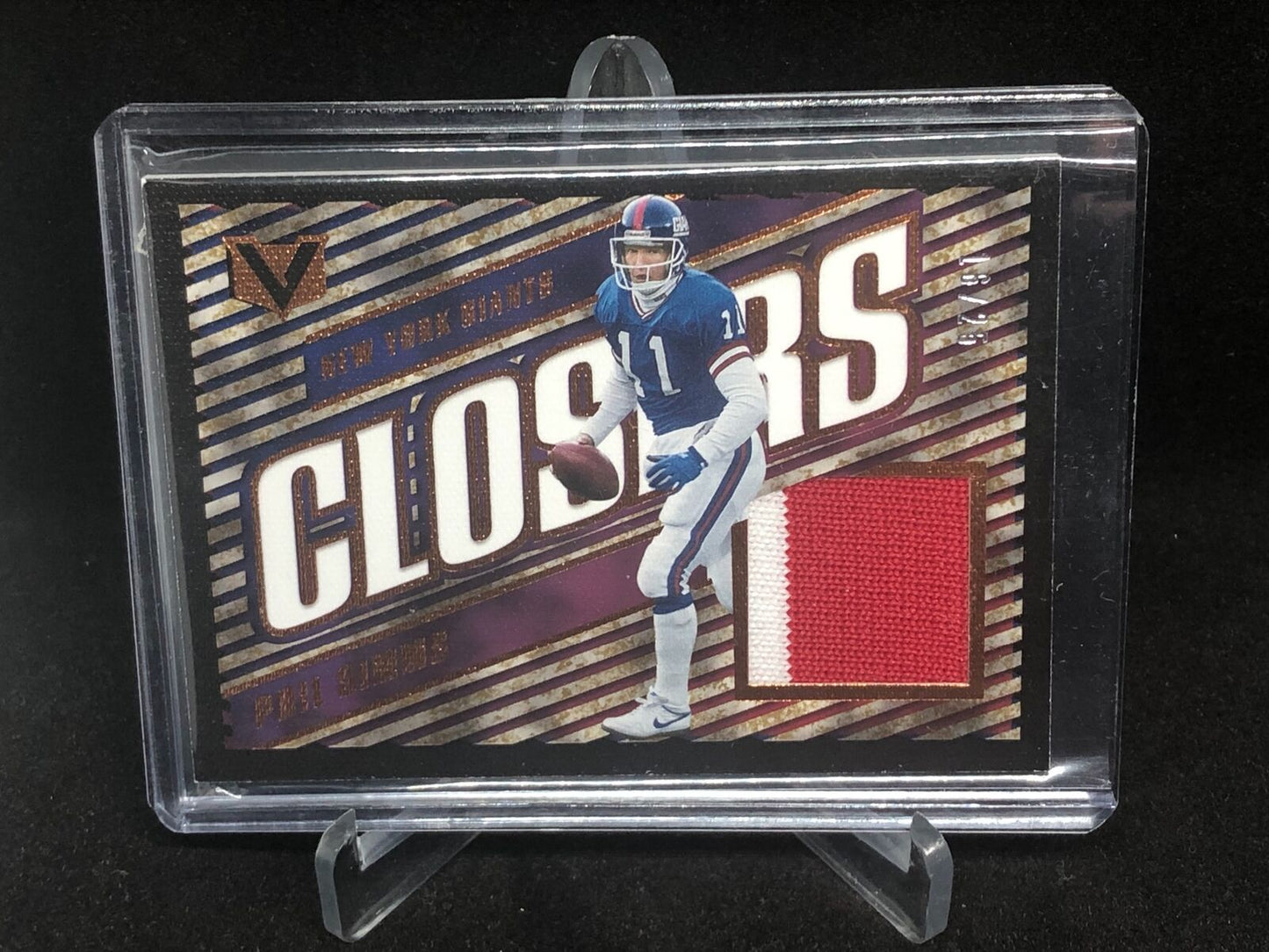 PHIL SIMMS 2017 PANINI VERTEX CLOSERS 2 CLR PATCH #D 16/25