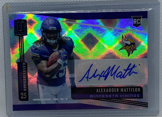 ALEXANDER MATTISON 2019 UNPARALLELED ROOKIE AUTO RC #272