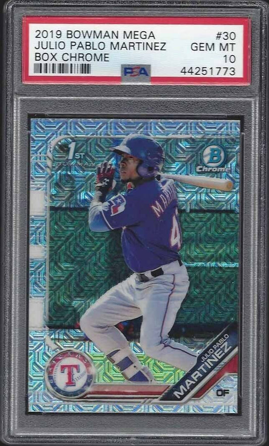 JULIO PABLO MARTINEZ 2019 BOWMAN CHROME 1ST MEGA MOJO REFRACTOR PSA 10 GEM MINT