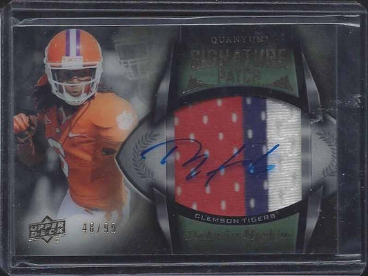 DEANDRE HOPKINS 2013 UD QUANTUM RPA MULTICLR CLEMSON ROOKIE PATCH AUTO RC #D /99