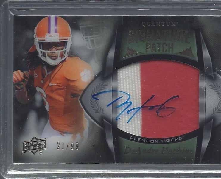 DEANDRE HOPKINS 2013 UD QUANTUM RPA MULTICLR CLEMSON ROOKIE PATCH AUTO RC #D /99