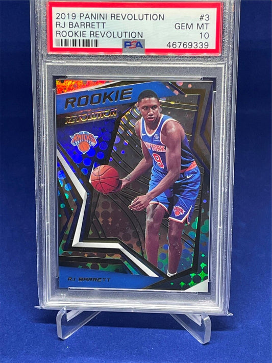 RJ BARRETT 2019-20 PANINI REVOLUTION ROOKIE REVOLUTION RC #3 PSA 10