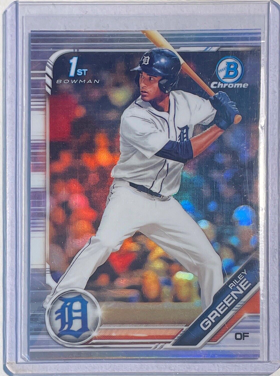 RILEY GREENE 2019 BOWMAN CHROME 1ST PROSPECT SILVER REFRACTOR #BDC-50