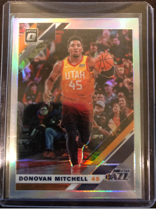 DONOVAN MITCHELL 2019-20 DONRUSS OPTIC HOLO SILVER PRIZM CARD 59