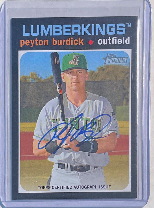 PEYTON BURDICK 2020 TOPPS HERITAGE MINORS PROSPECT ON CARD AUTO #ROA-PB