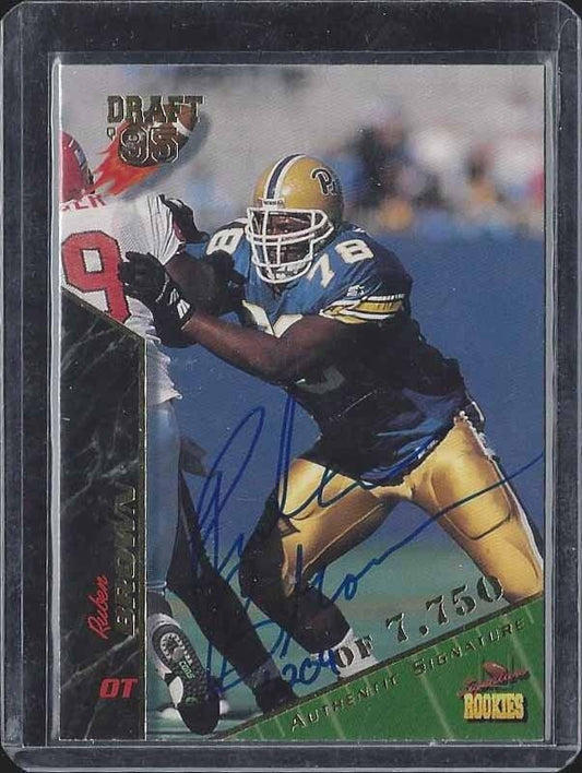 RUBEN BROWN 1995 SIGNATURE ROOKIES ON CARD ROOKIE AUTO RC #D 6204/7750