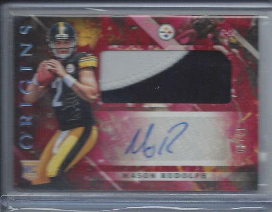 MASON RUDOLPH 2018 PANINI ORIGINS RED RPA PATCH AUTO RC #D 12/99