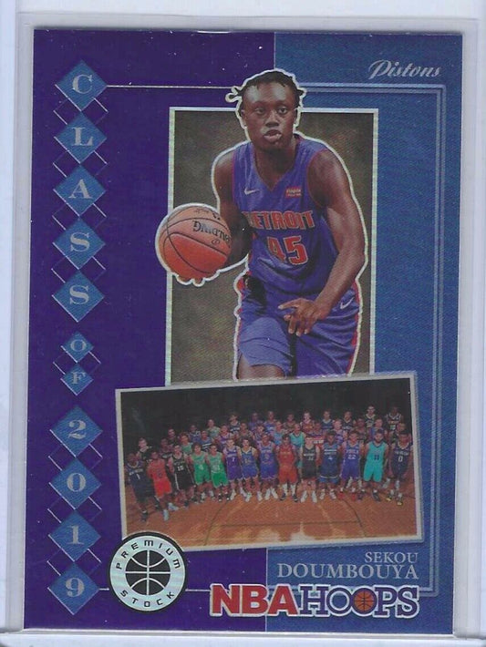 SEKOU DOUMBOUYA 2019-20 NBA HOOPS PREMIUM STOCK BLUE PRIZM CLASS OF 2019 RC #14