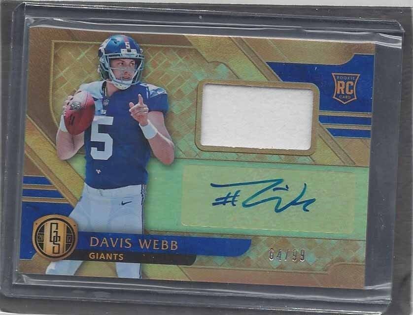DAVIS WEBB 2017 PANINI GOLD STANDARD GIANTS ROOKIE JERSEY AUTO RC #D /99