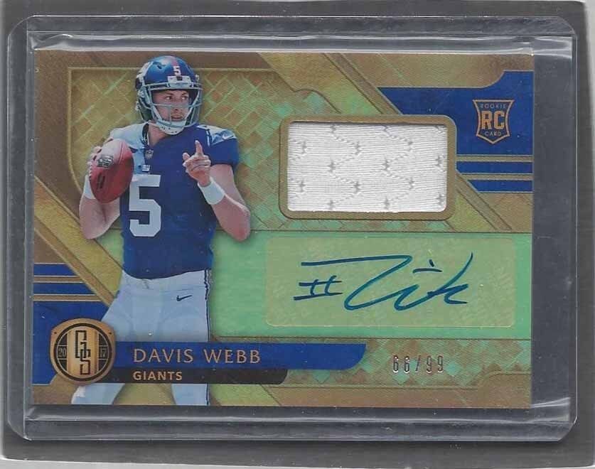 DAVIS WEBB 2017 PANINI GOLD STANDARD GIANTS ROOKIE JERSEY AUTO RC #D /99