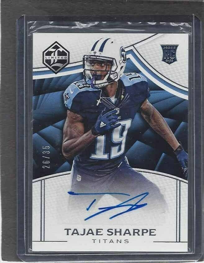 TAJAE SHARPE 2016 PANINI LIMITED TITANS ROOKIE AUTO RC #D 26/35