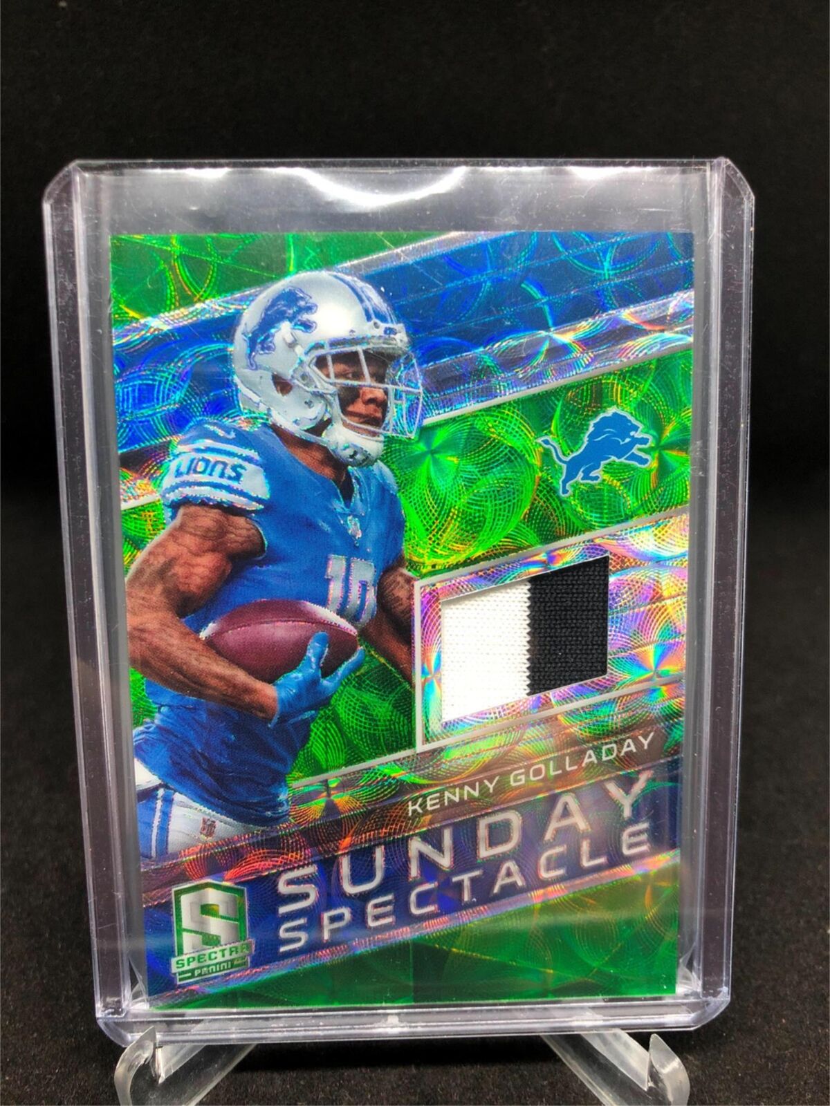 KENNY GOLLADAY 2018 SPECTRA GREEN SUNDAY SPECTACLES 2 CLR PATCH #’D 8/25