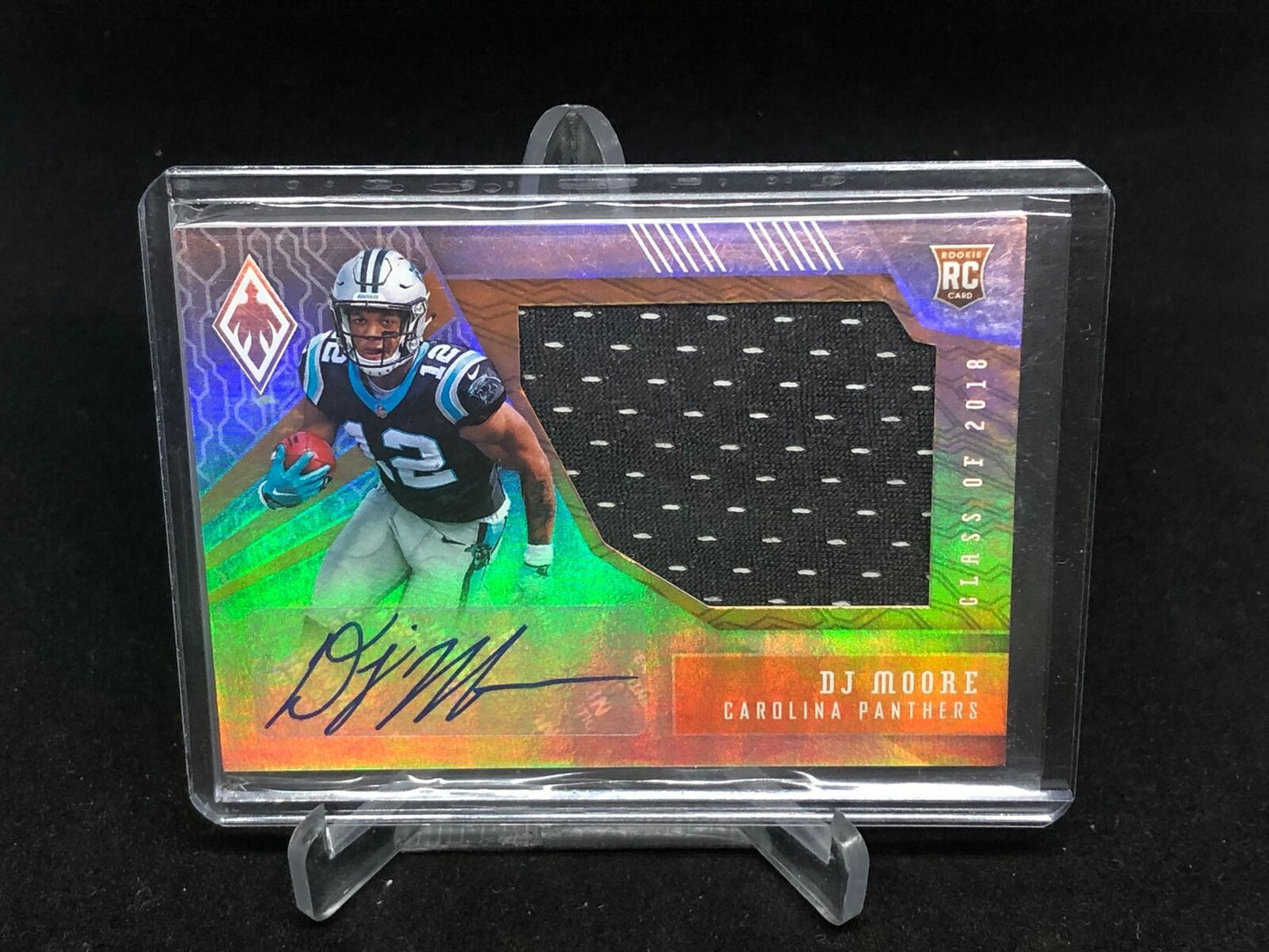 DJ MOORE 2018 PANINI PHOENIX ORANGE JUMBO JERSEY AUTO RC #D 57/99