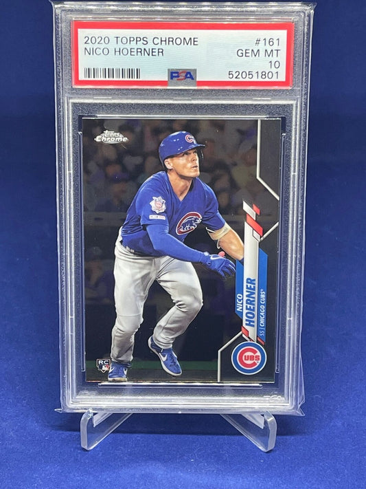 NICO HOERNER 2020 TOPPS CHROME ROOKIE RC #161 PSA 10 GEM MINT