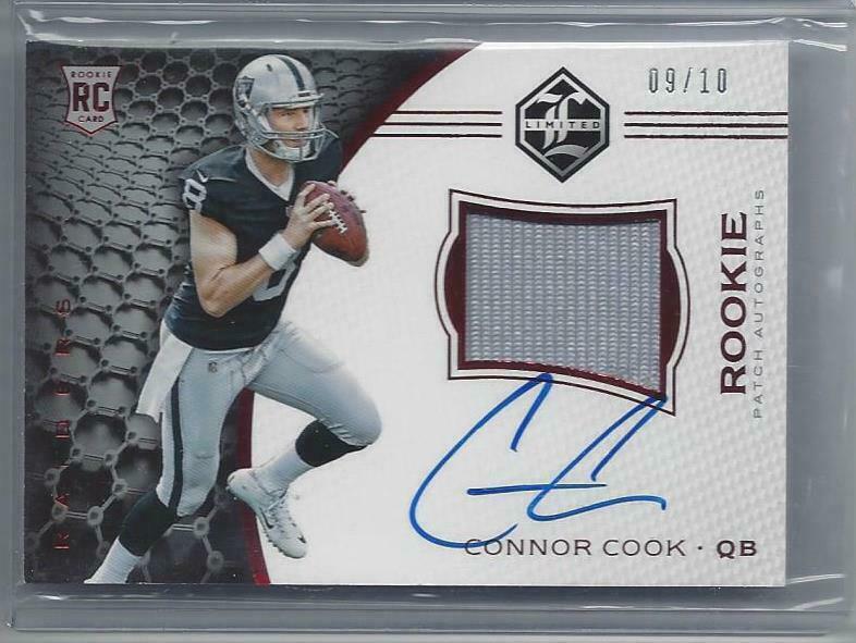 CONNOR COOK 2016 LIMITED RED RAIDERS RPA PATCH ON CARD AUTO RC #D 9/10