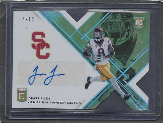 JUJU SMITH-SCHUSTER 2017 PANINI ELITE GOLD STATUS DIE CUT USC AUTO RC #D 4/10
