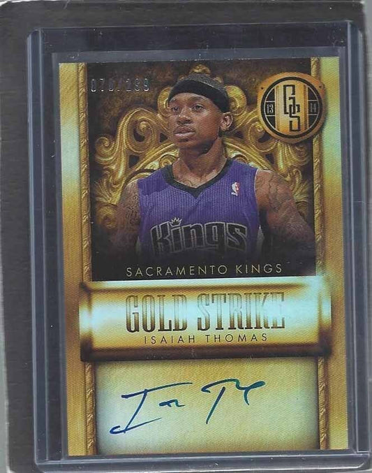 ISAIAH THOMAS 2013-14 GOLD STANDARD GOLD STRIKE ON CARD AUTO #D 70/299
