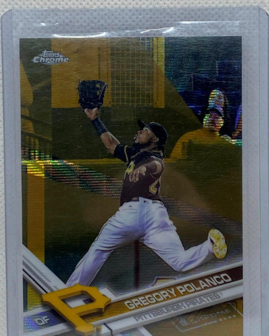 GREGORY POLANCO 2017 TOPPS CHROME GOLD WAVE REFRACTOR #D 02/50