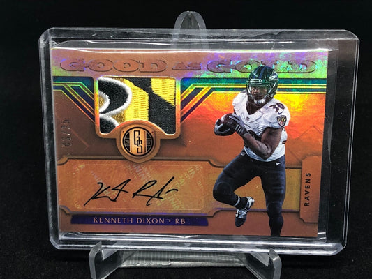 KENNETH DIXON 2017 GOLD STANDARD GOOD AS GOLD 3 CLR LOGO PATCH AUTO RC #D 3/25