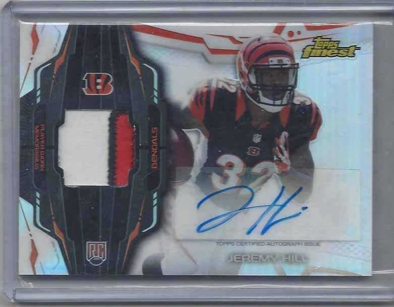 JEREMY HILL 2014 TOPPS FINEST RPA BENGALS REFRACTOR ROOKIE PATCH AUTO RC