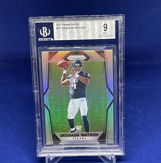 DESHAUN WATSON 2017 PANINI PRIZM SILVER RC ROOKIE #279 BGS 9 MINT