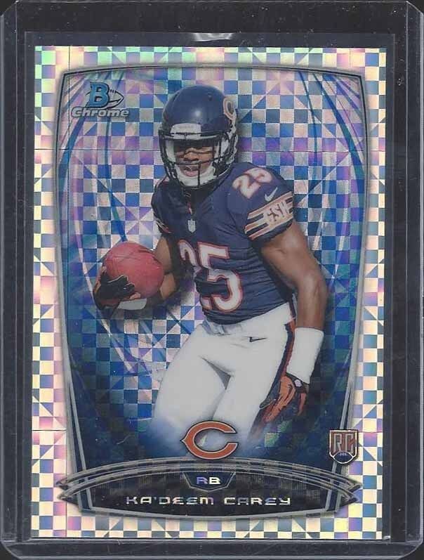 KA'DEEM CAREY 2014 BOWMAN CHROME ROOKIE X-FRACTOR REFRACTOR RC #D 9/10