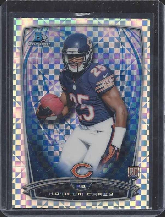 KA'DEEM CAREY 2014 BOWMAN CHROME ROOKIE X-FRACTOR REFRACTOR RC #D 9/10