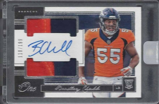 BRADLEY CHUBB 2018 PANINI ONE RPA DUAL PATCH ON CARD AUTO RC #D 110/199