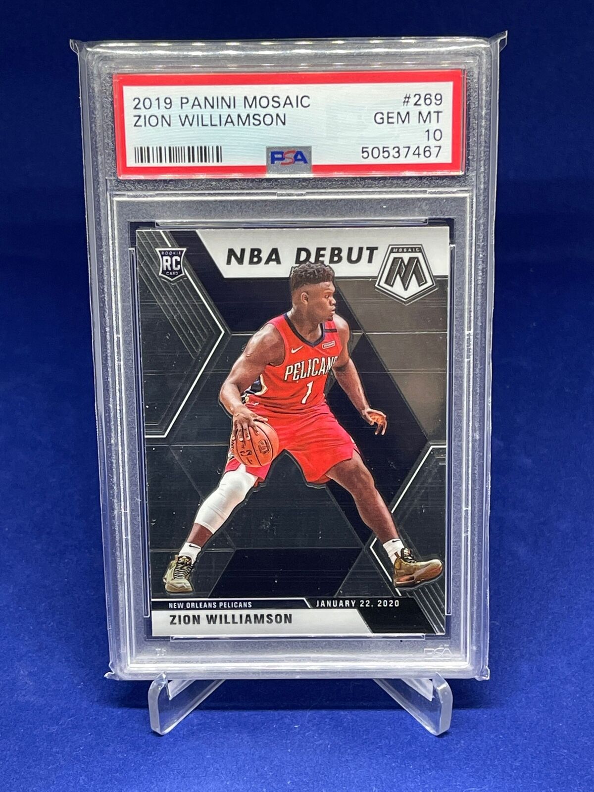 ZION WILLIAMSON 2019-20 PANINI MOSAIC DEBUT ROOKIE RC #269 PSA 10 GEM MINT