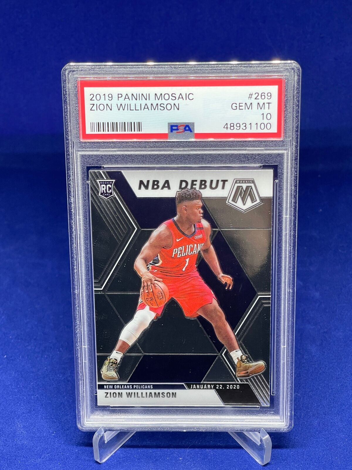 ZION WILLIAMSON 2019-20 PANINI MOSAIC DEBUT ROOKIE RC #269 PSA 10 GEM MINT