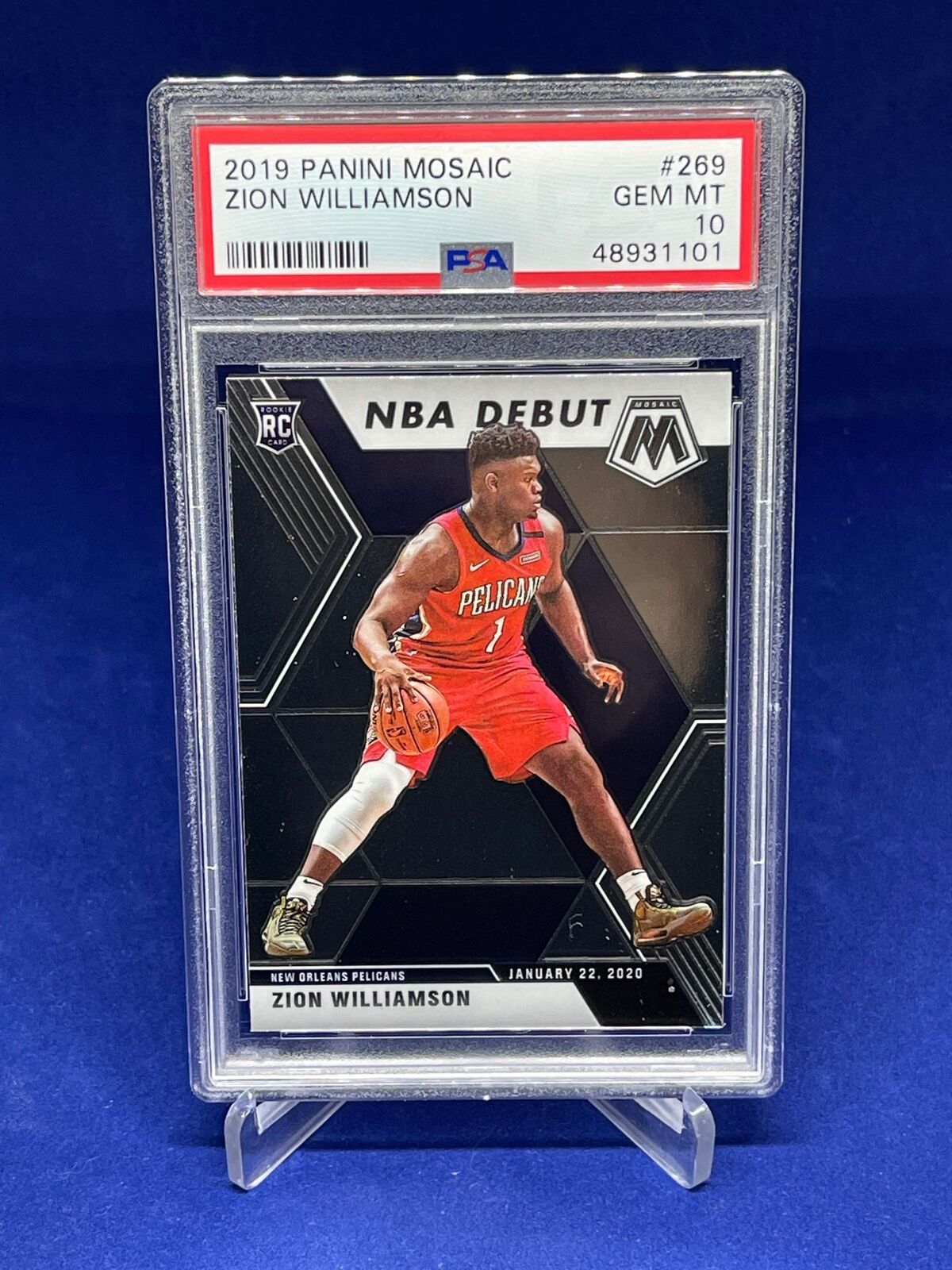 ZION WILLIAMSON 2019-20 PANINI MOSAIC DEBUT ROOKIE RC #269 PSA 10 GEM MINT