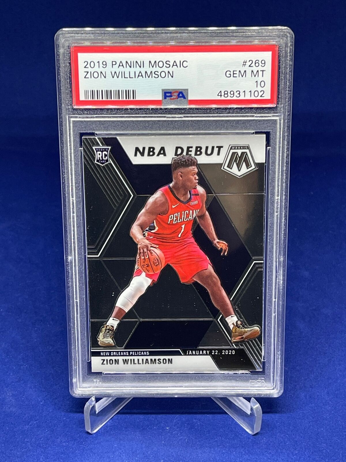 ZION WILLIAMSON 2019-20 PANINI MOSAIC DEBUT ROOKIE RC #269 PSA 10 GEM MINT