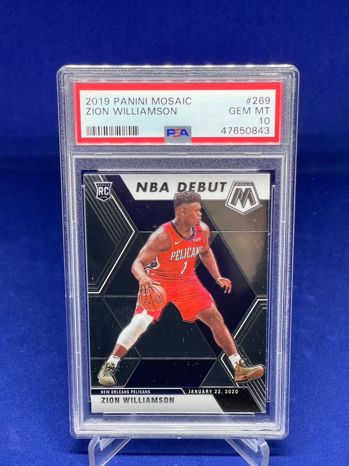 ZION WILLIAMSON 2019-20 PANINI MOSAIC DEBUT ROOKIE RC #269 PSA 10 GEM MINT