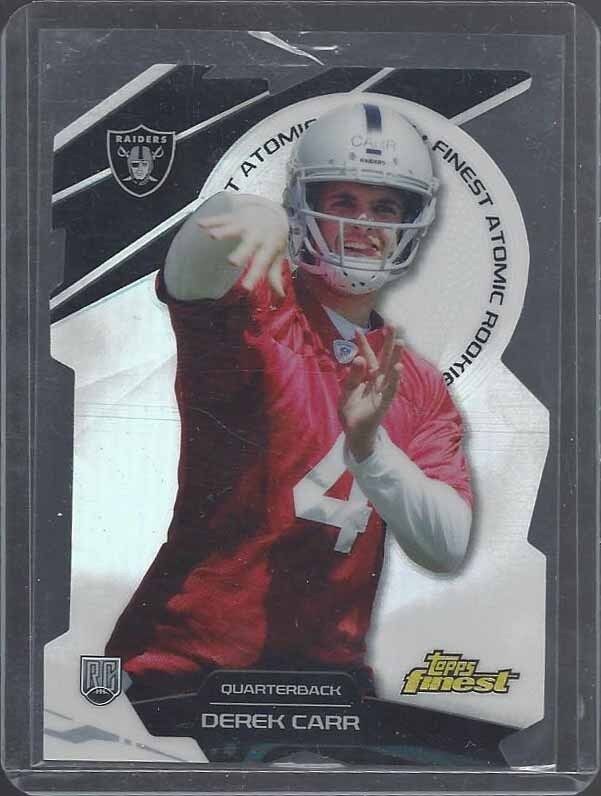 DEREK CARR 2014 TOPPS FINEST ATOMIC REFRACTOR DIE CUT ROOKIE RC