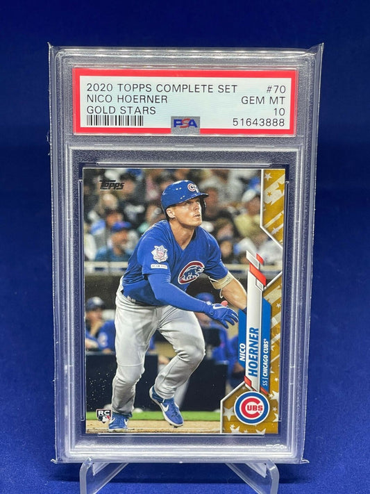 NICO HOERNER 2020 TOPPS COMPLETE SET GOLD STARS ROOKIE RC #70 PSA 10 GEM MINT